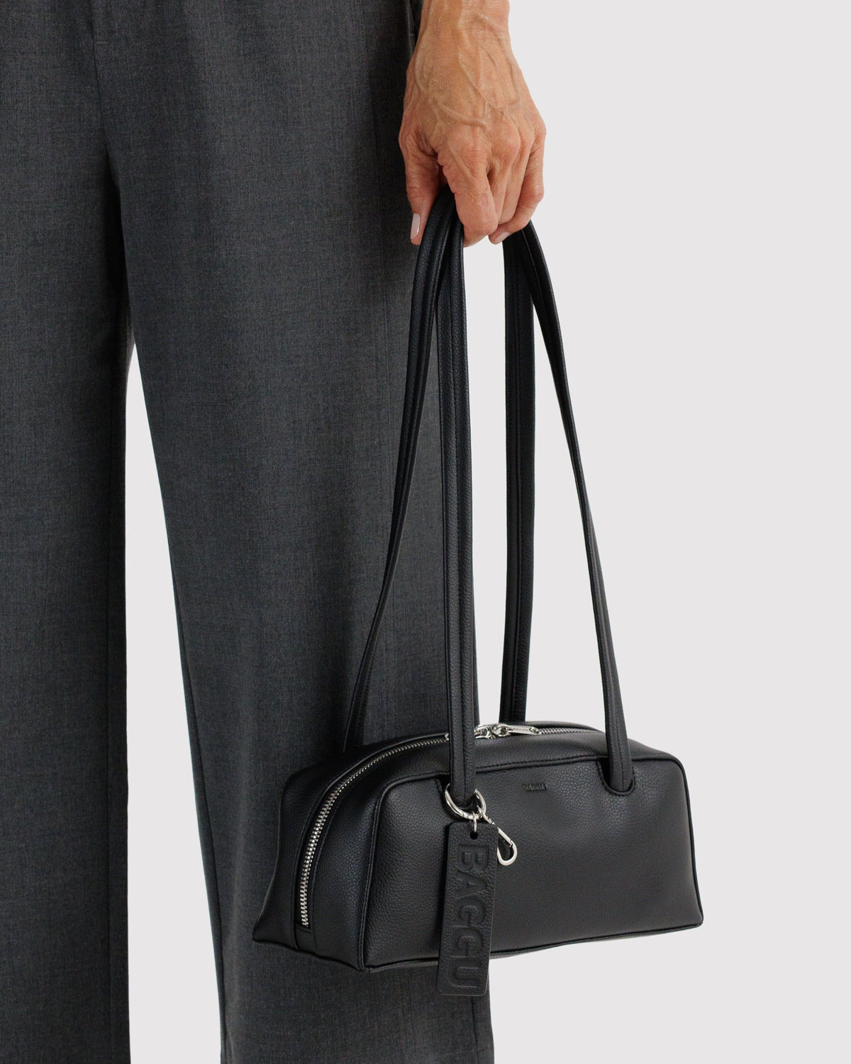 SMALL RECYCLED LEATHER BOWLER BAG - US 4444