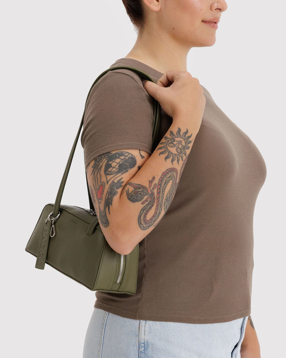 SMALL RECYCLED LEATHER BOWLER BAG - US 1114