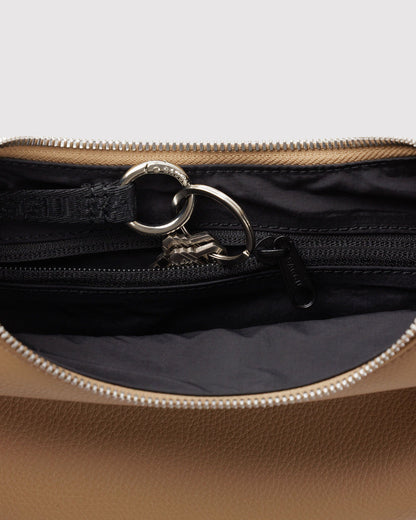 SMALL RECYCLED LEATHER FLAT CRESCENT - US 1395