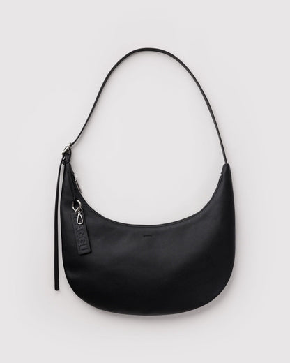 MEDIUM RECYCLED LEATHER FLAT CRESCENT - US 9467