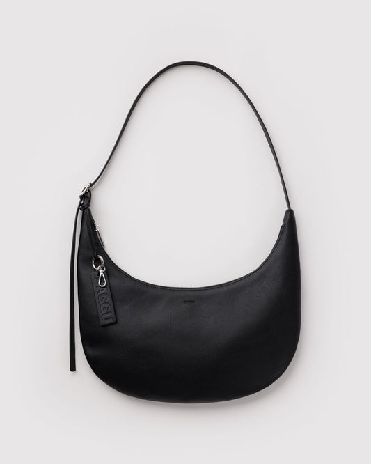 MEDIUM RECYCLED LEATHER FLAT CRESCENT - US 9467