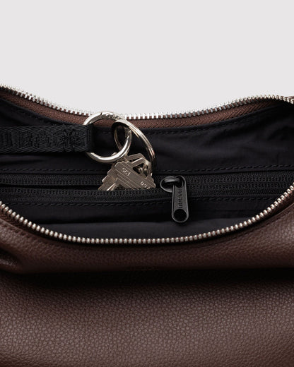 SMALL RECYCLED LEATHER FLAT CRESCENT - US 5242