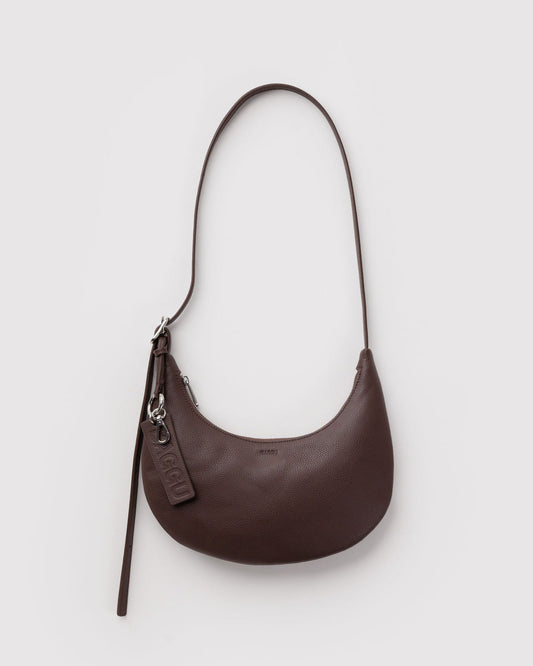 SMALL RECYCLED LEATHER FLAT CRESCENT - US 5242